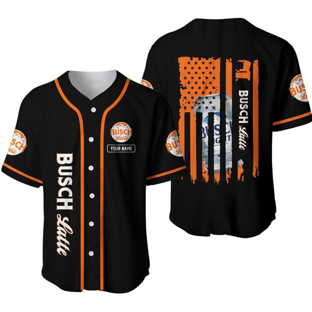 USA Flag Custom Busch Latte Baseball Jersey for Beer Lovers HU