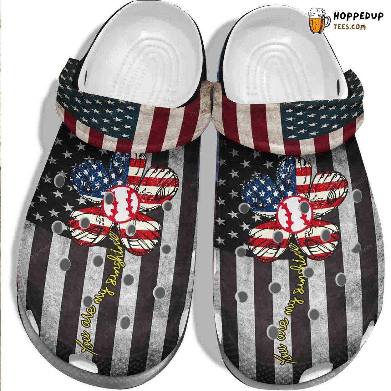Usa Flag Flower Baseball Custom Sunshine Shoes July Gift Wife