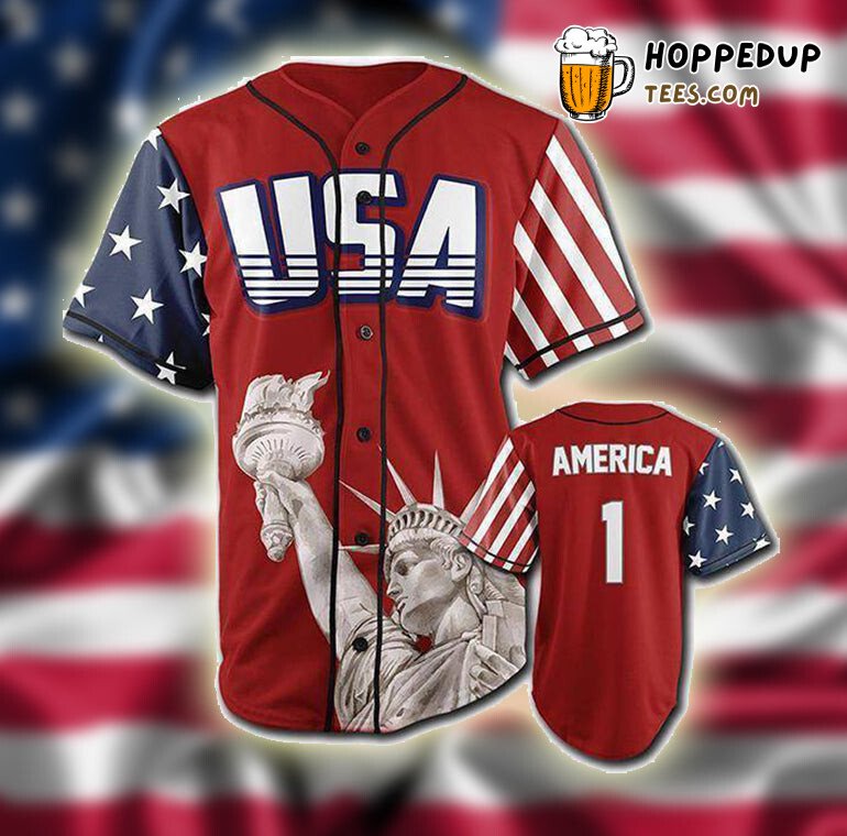 USA Patriotic America Baseball Tee Jersey Shirts 3D
