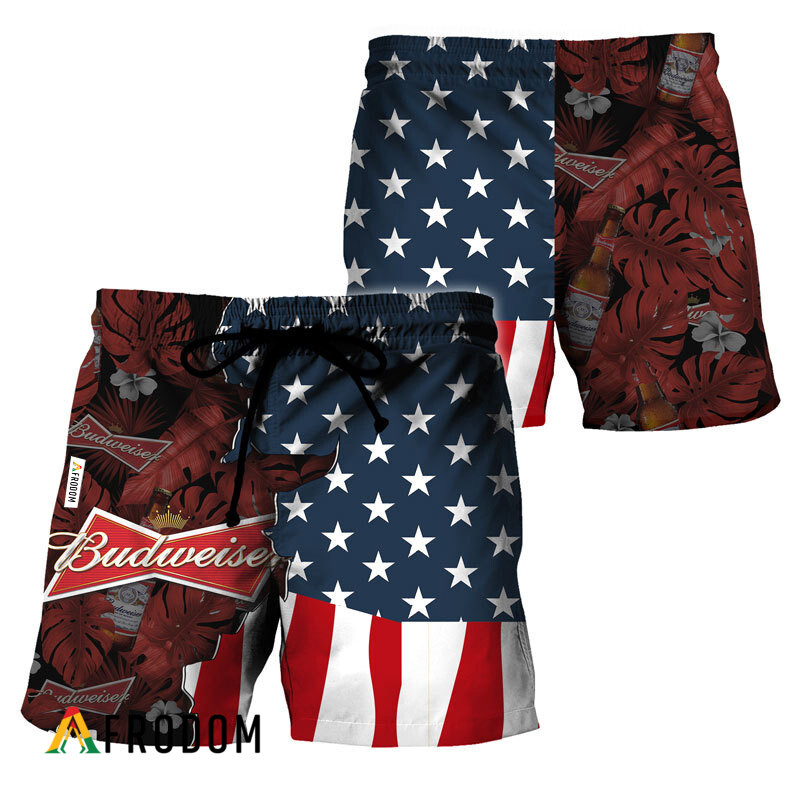 USA Tropical Flag Budweiser Hawaiian Shorts HU