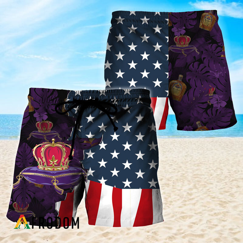 USA Tropical Flag Crown Royal Hawaiian Shorts HU