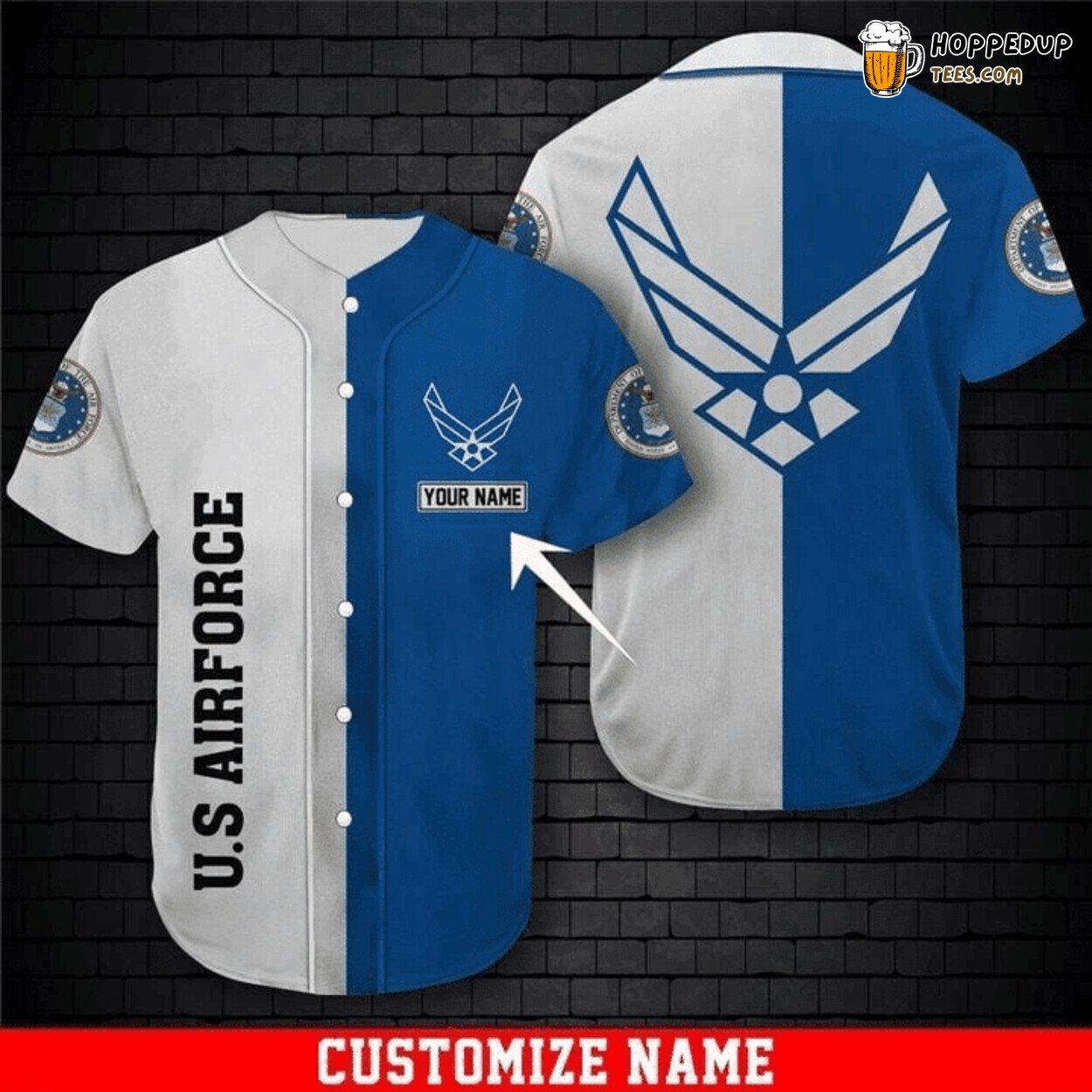 USAF Pride Baseball Jersey Personalized Unique Distinctive Design Look