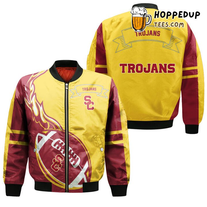 USC Trojans Gold Cardinal Loyalty NCAA Bomber Jacket Statement USC Trojans Gold Cardinal Loyalty NCAA Bomber Jacket Statement