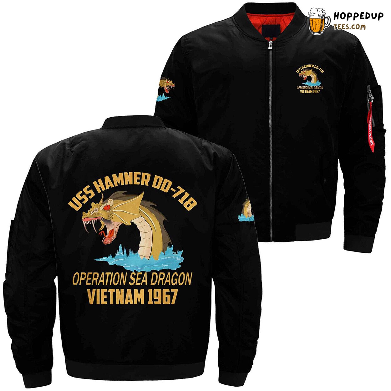 Uss Hamner DD Operation Sea Dragon Vietnam Bomber Jacket Memories