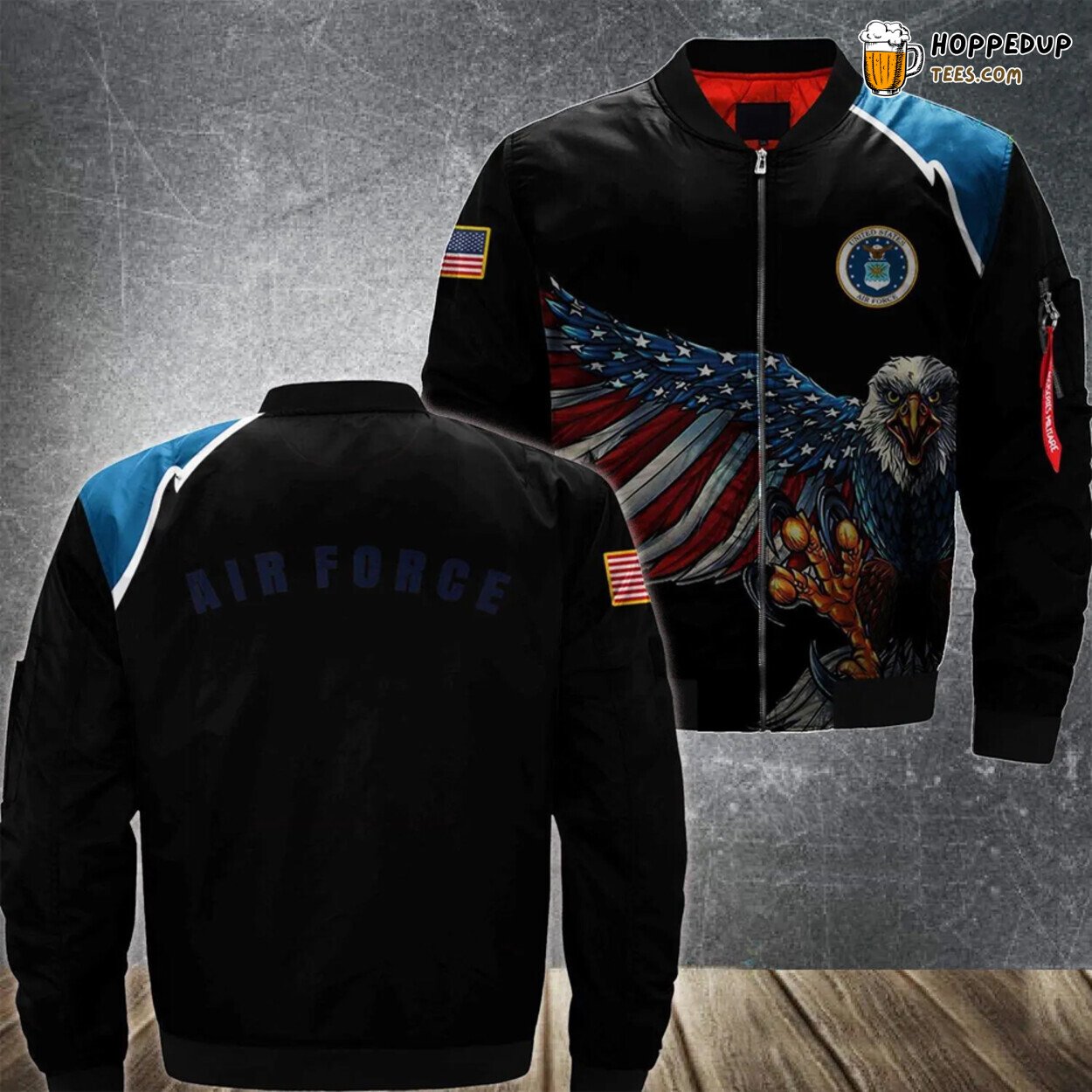USU ROTC PT Vintage Military Gray Tribute Air Force Bomber Jacket