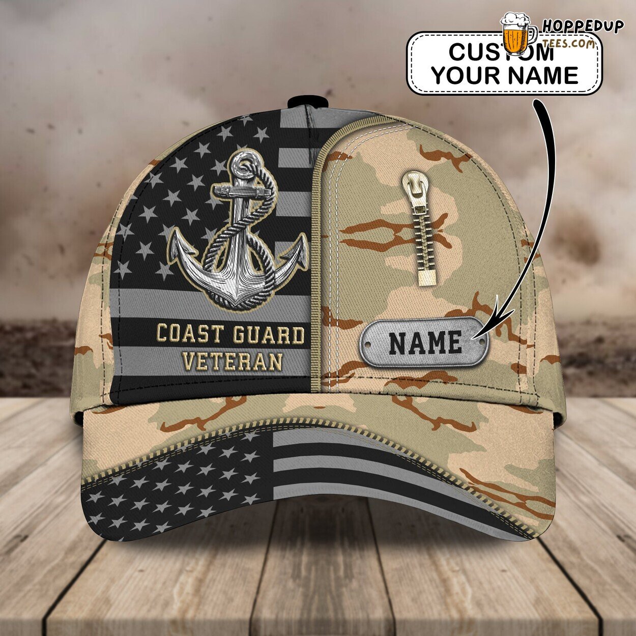 Valiant Coast Guard Heroes Personalized 3D Classic Cap Veteran Recognition