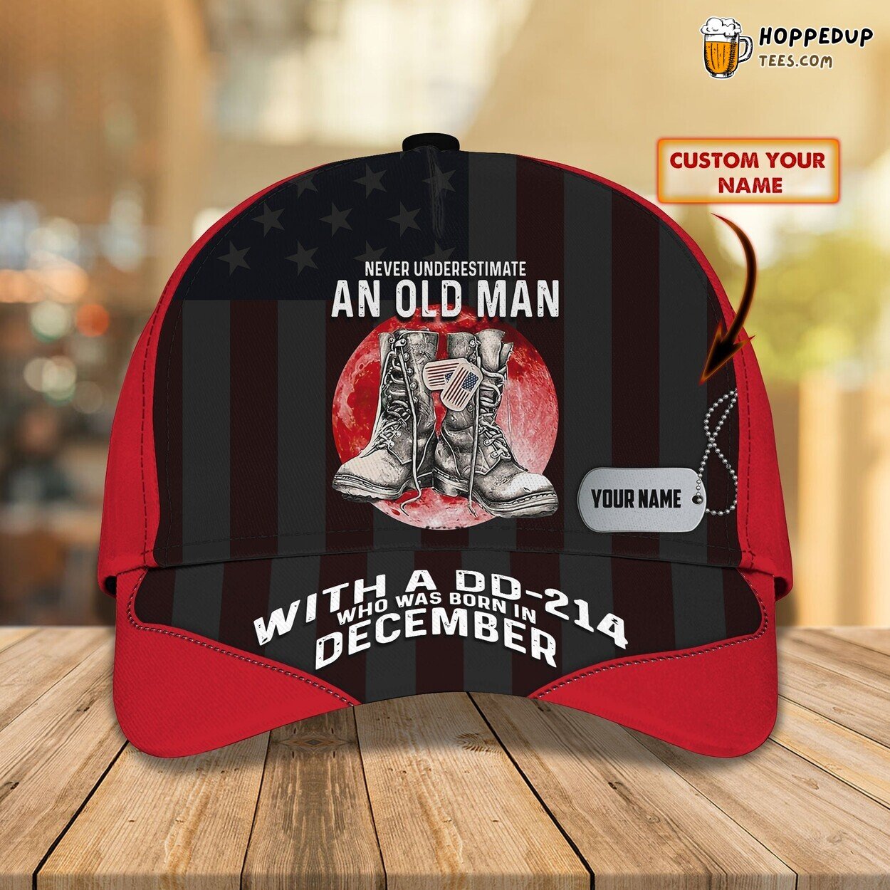 Valiant Stories 3D Classic Cap Old Man Veteran Personalized Name Edition