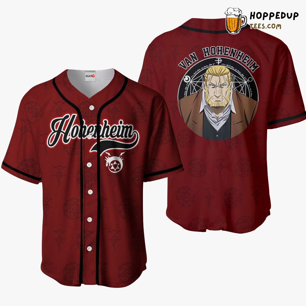 Van Hohenheim Inspired Anime Baseball Jersey Distinctive Design Style