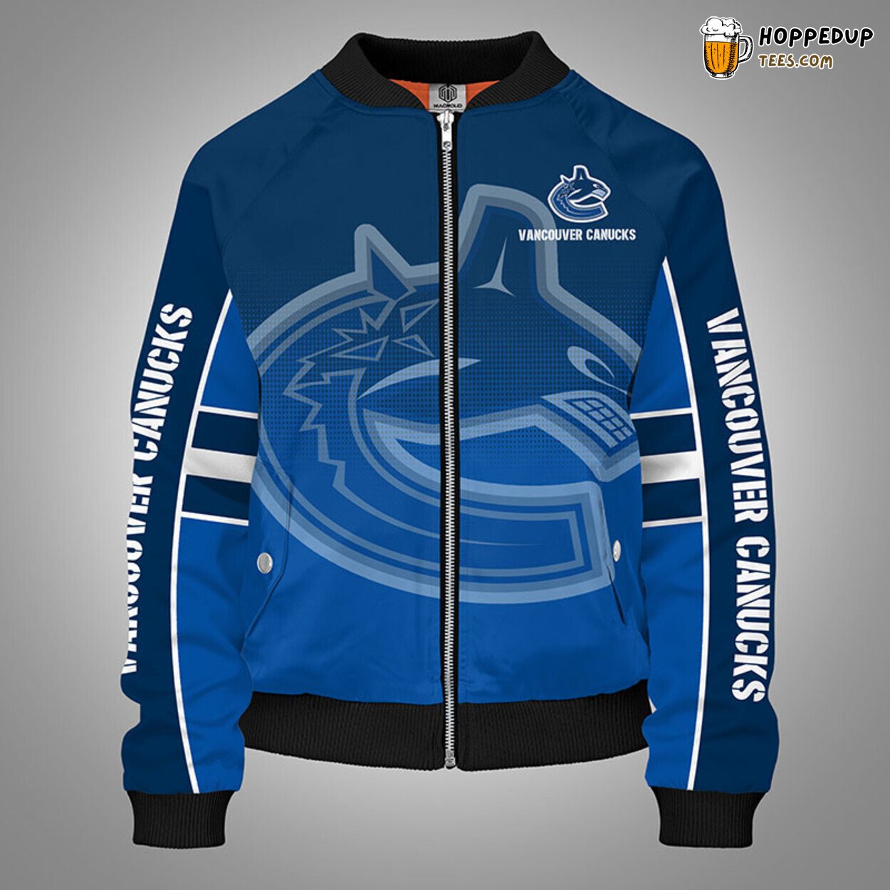 Vancouver Canucks NHL Blue Themed Unique Bomber Jacket Stylish Edition