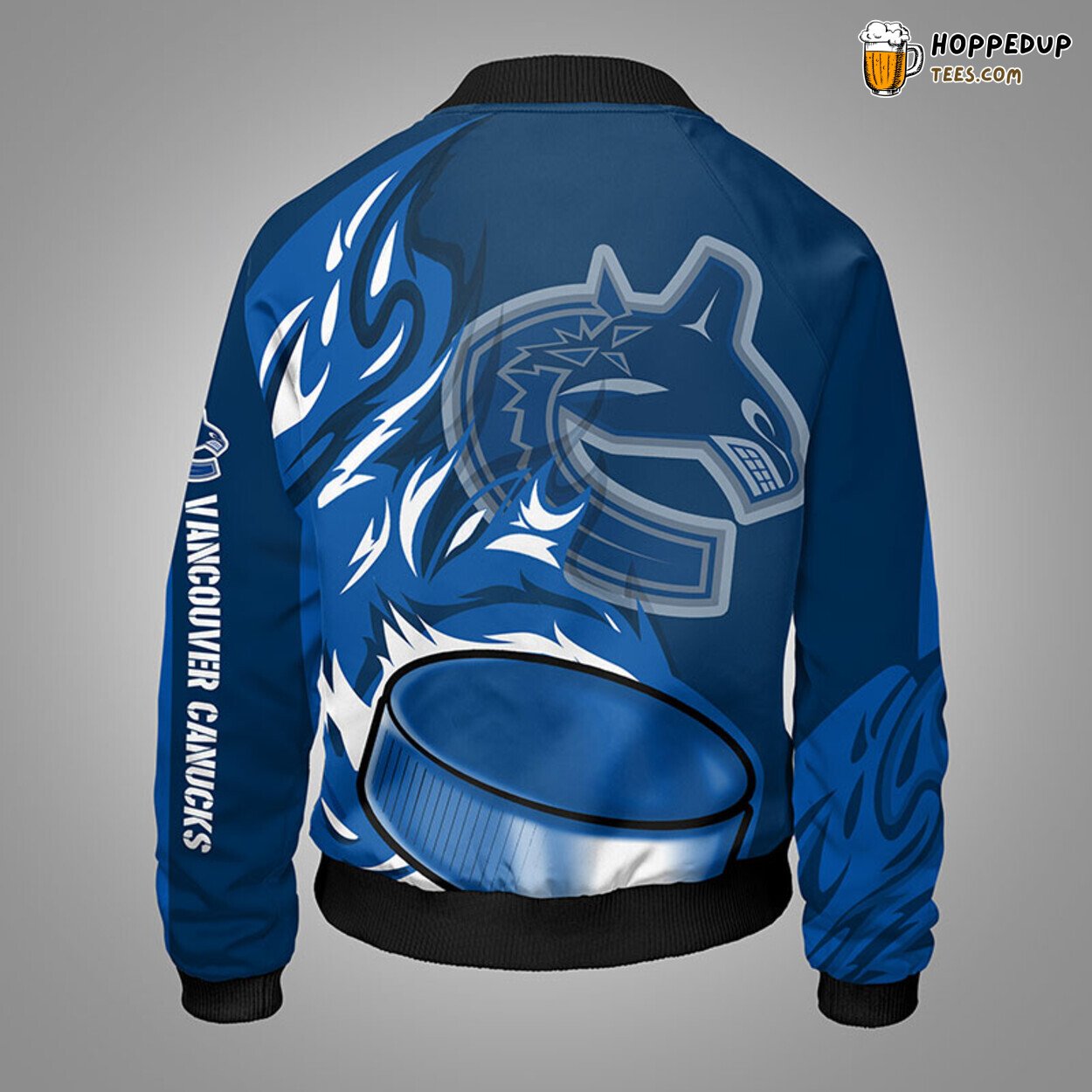 Vancouver Canucks NHL Stylish Blue Bomber Jacket Unique Design Look
