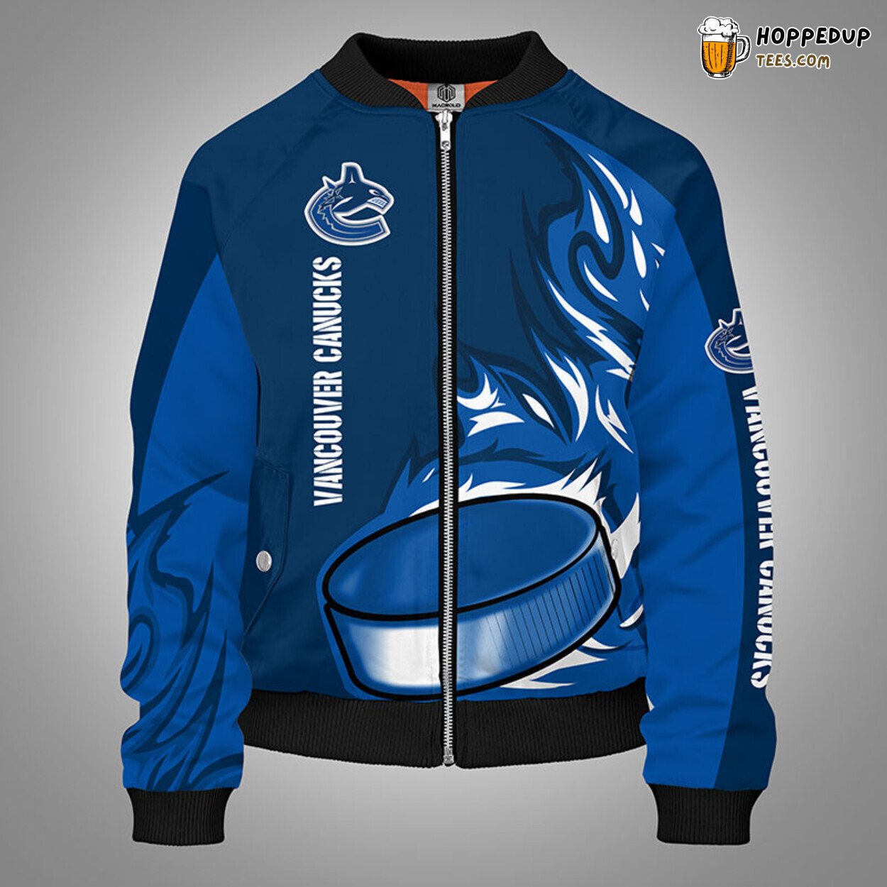 Vancouver Canucks NHL Stylish Blue Bomber Jacket Unique Design Look