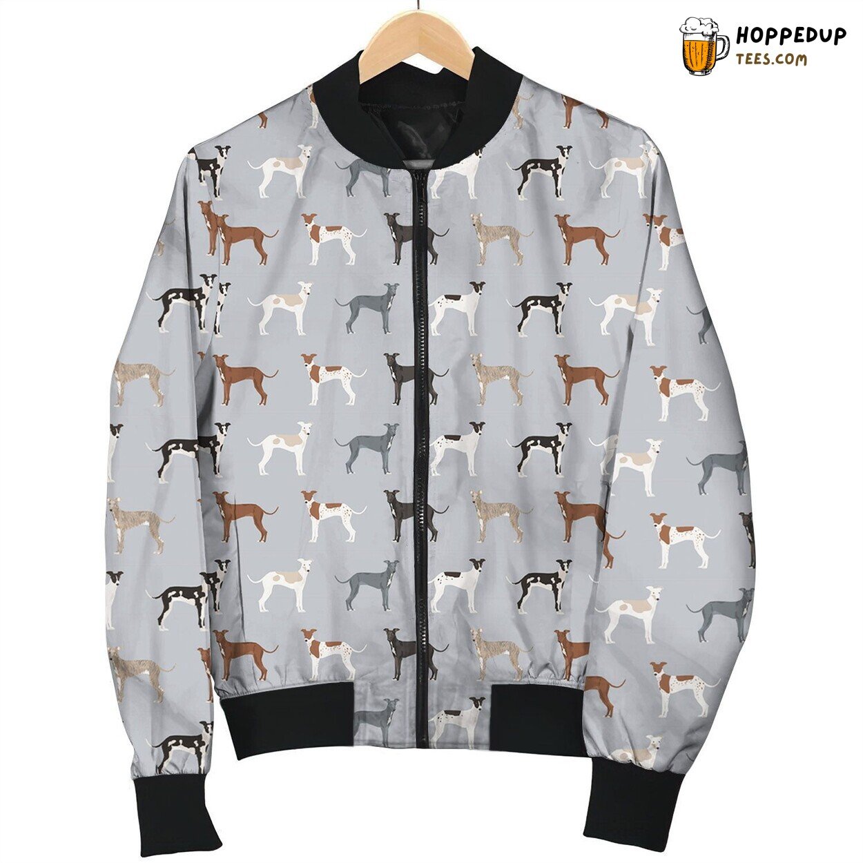 Various Greyhounds Texture Seamless Bomber Jacket