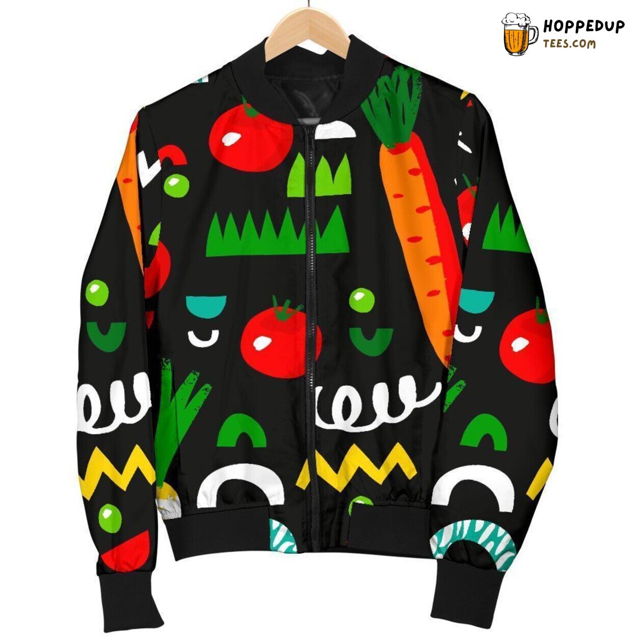 Vegan Lifestyle Ethical Choice Men’s Bomber Jacket Unique Pattern Display Vegan Lifestyle Ethical Choice Men’s Bomber Jacket Unique Pattern Display