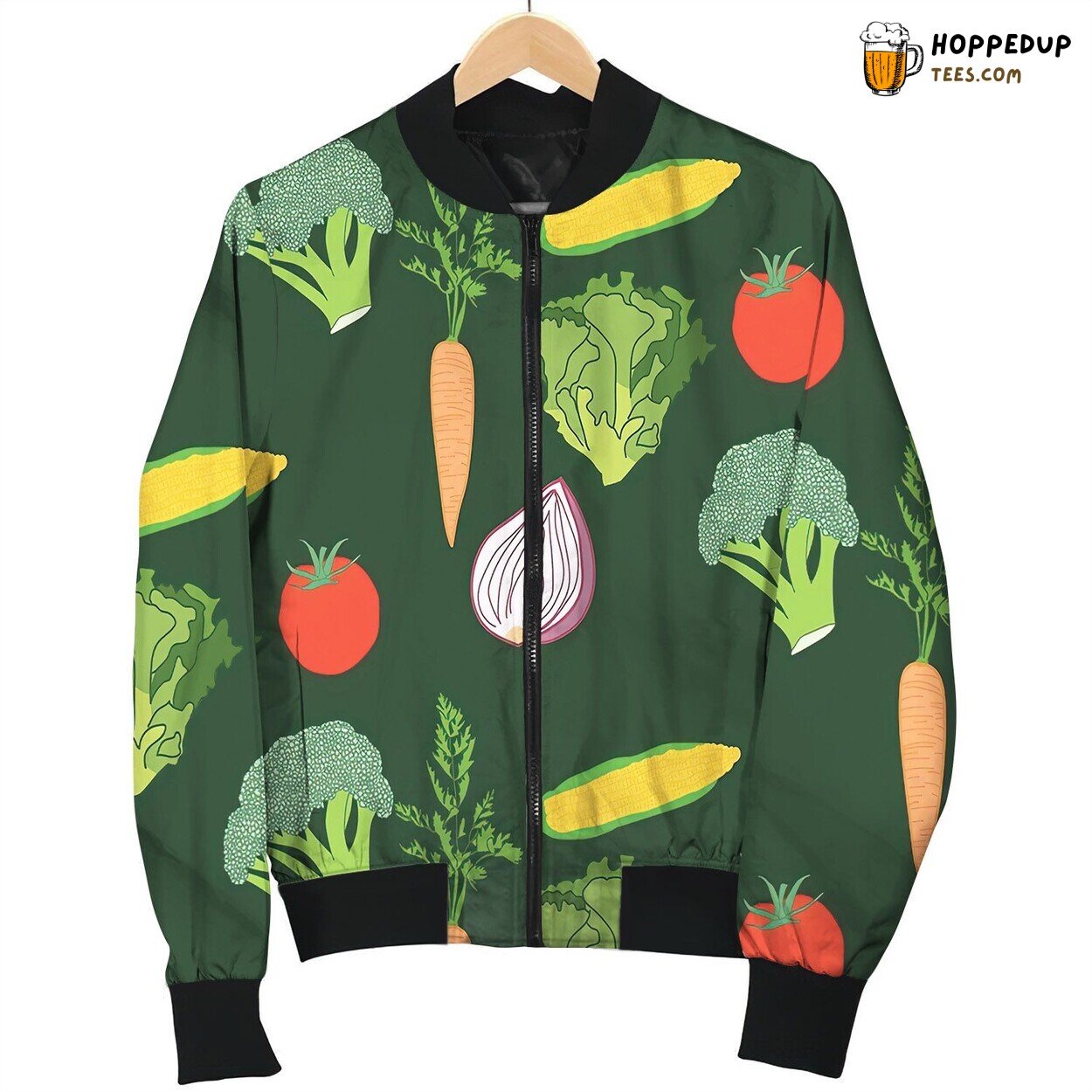 Vegetable Pattern By Courtney Graben Bomber Jacket
