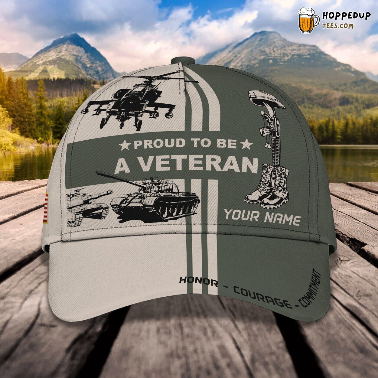 Veteran 3D Classic Cap Personalized Name Design Premium Elegant Quality
