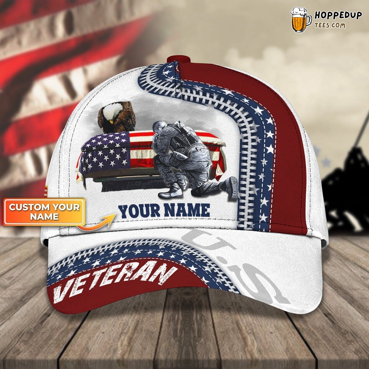 Veteran Classic 3D Cap Personalized Name Unique Premium Design Series