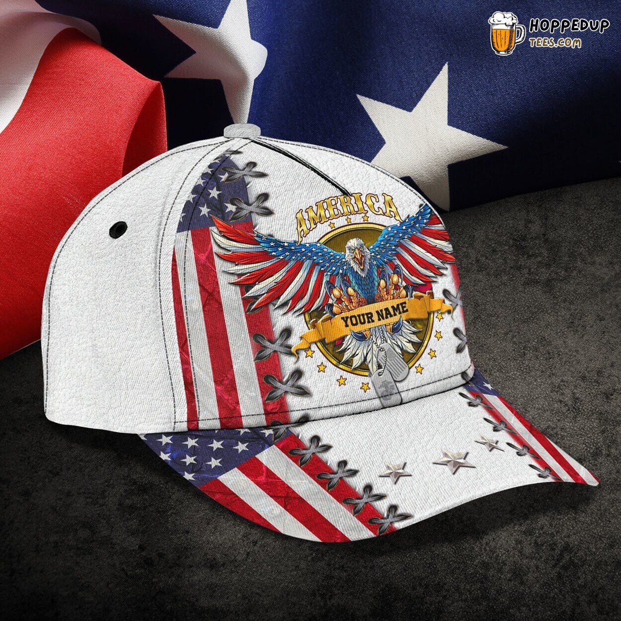 Veteran Classic Design 3D Cap Personalized Name Unique Premium Authentic Look Veteran Classic Design 3D Cap Personalized Name Unique Premium Authentic Look
