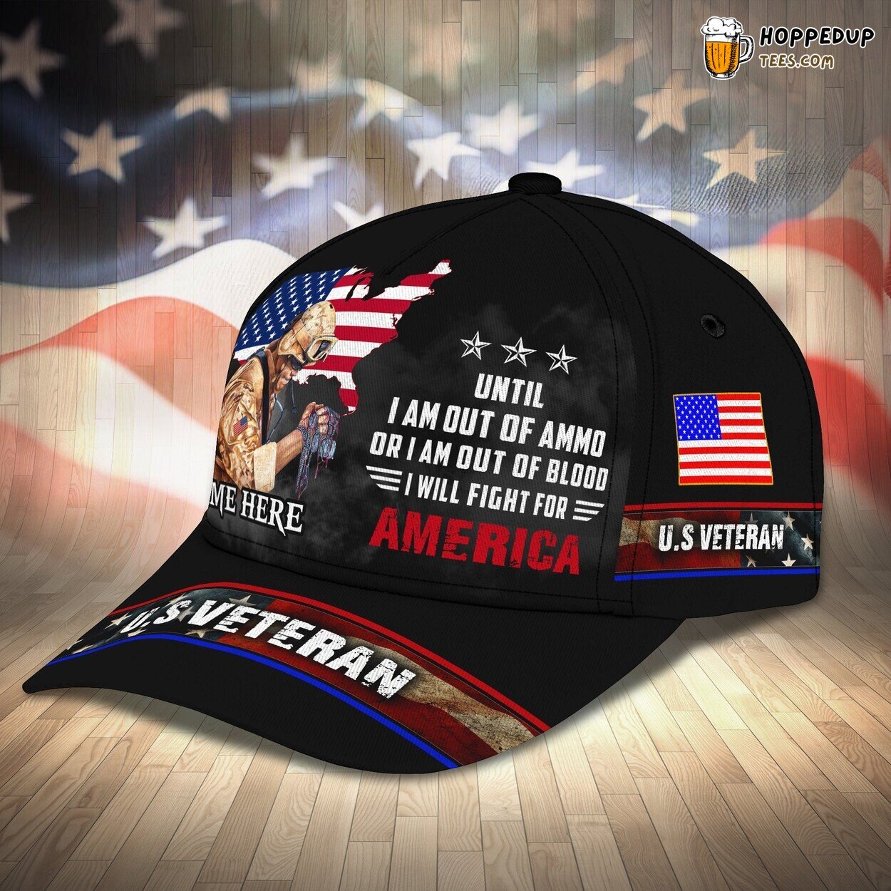 Veteran Personalized Name Classic 3D Print Baseball Elegance Design Cap