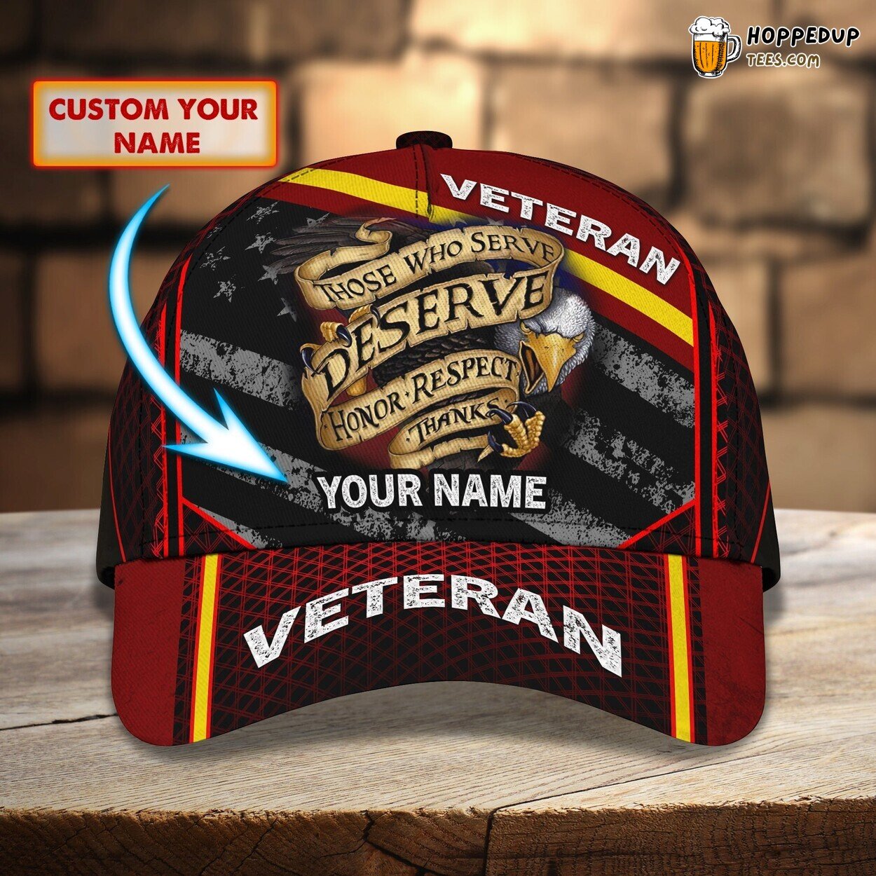 Veteran Theme 3D Classic Cap Personalized Name Elegant Premium Unique Style
