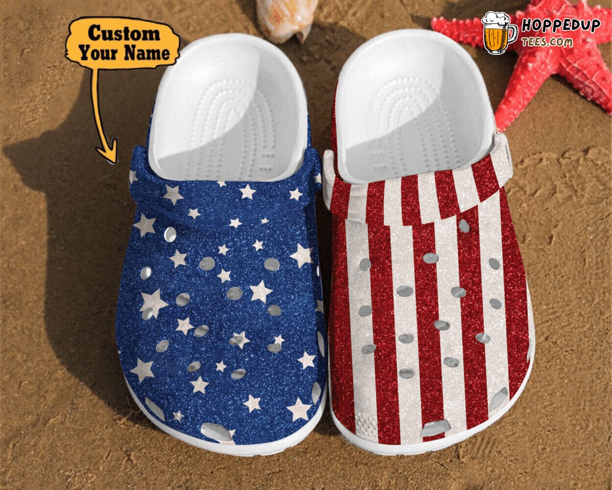 Veterans America Flag Themed Veterans Gifts Comfortable Clog Shoes Design