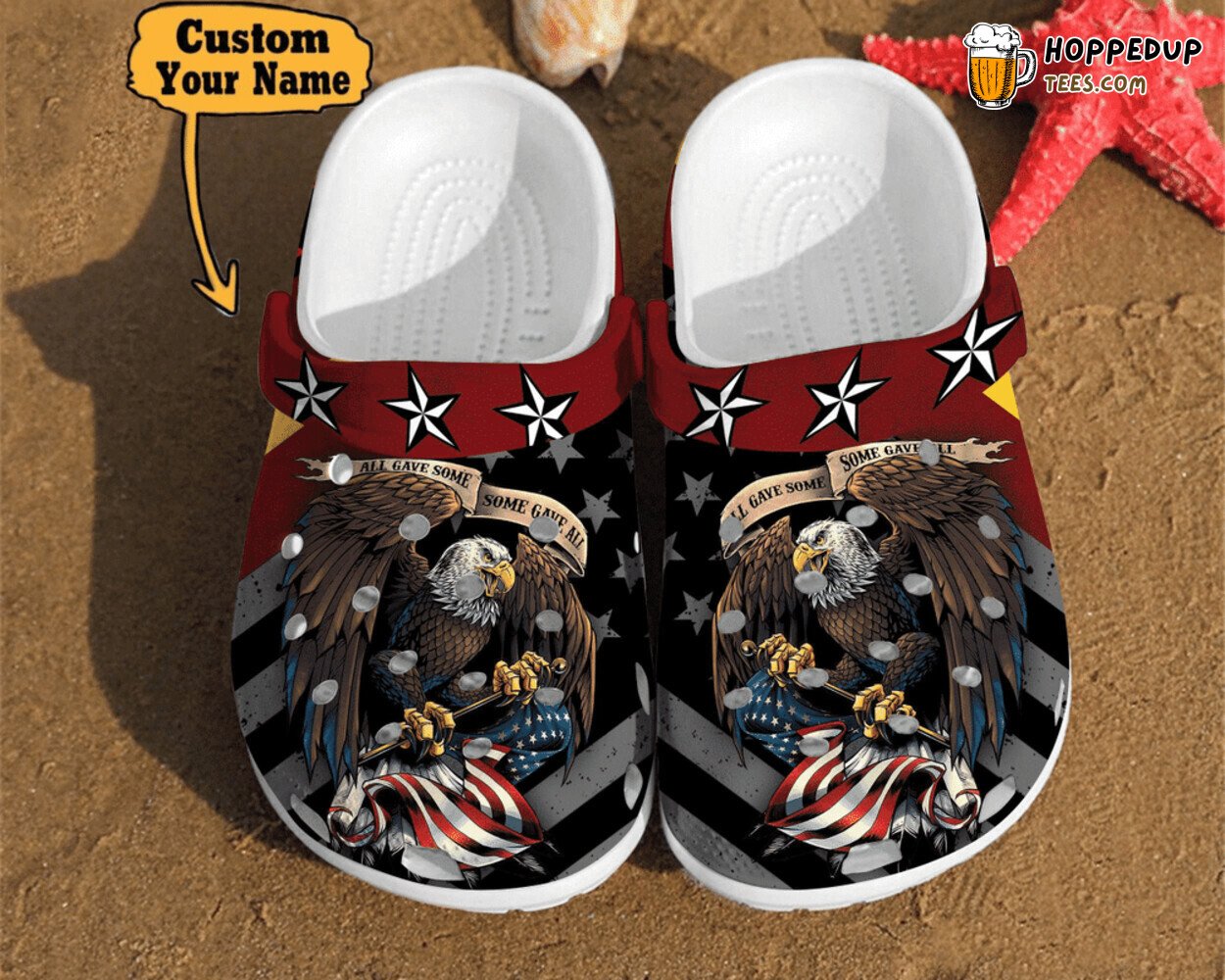 Veterans Eagle America Flag Veteran Themed Gift Clog Shoes Comfort Wear