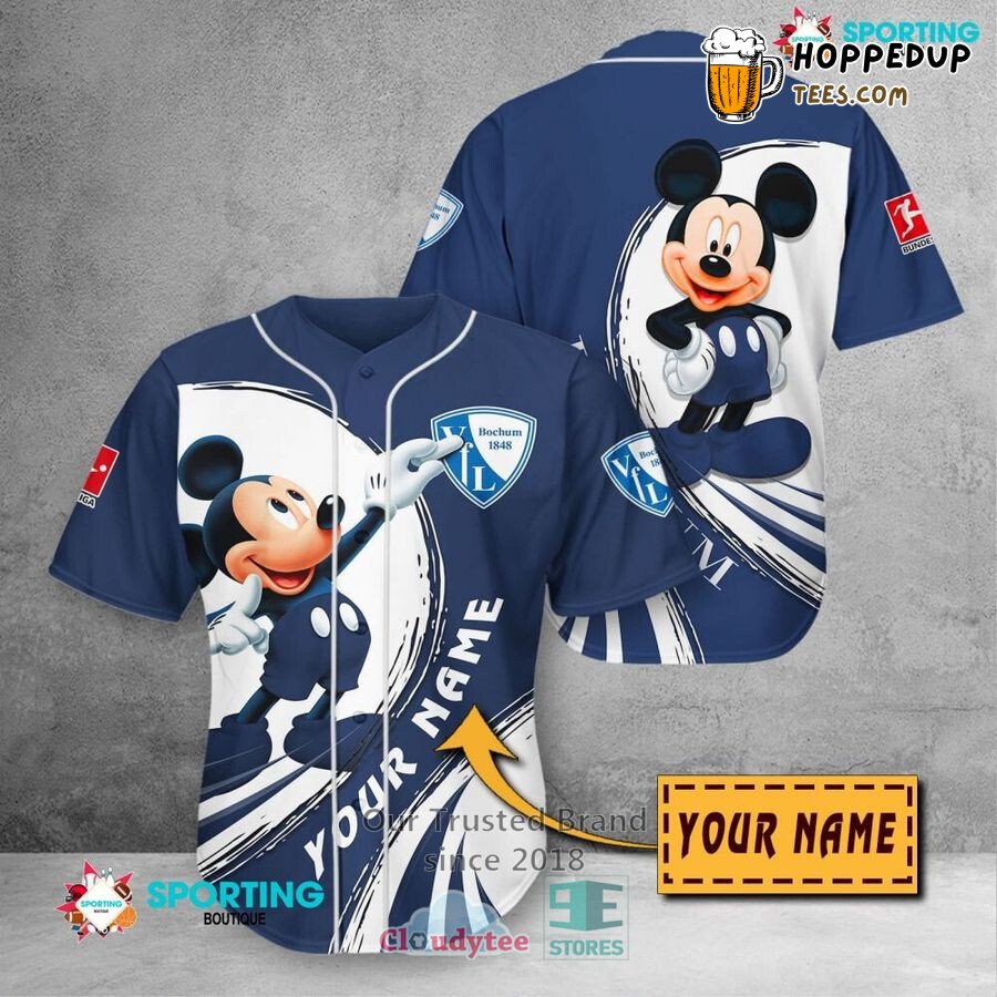 VfL Bochum 1848 Custom Name Mickey Mouse Baseball Jersey Unisex Shirt