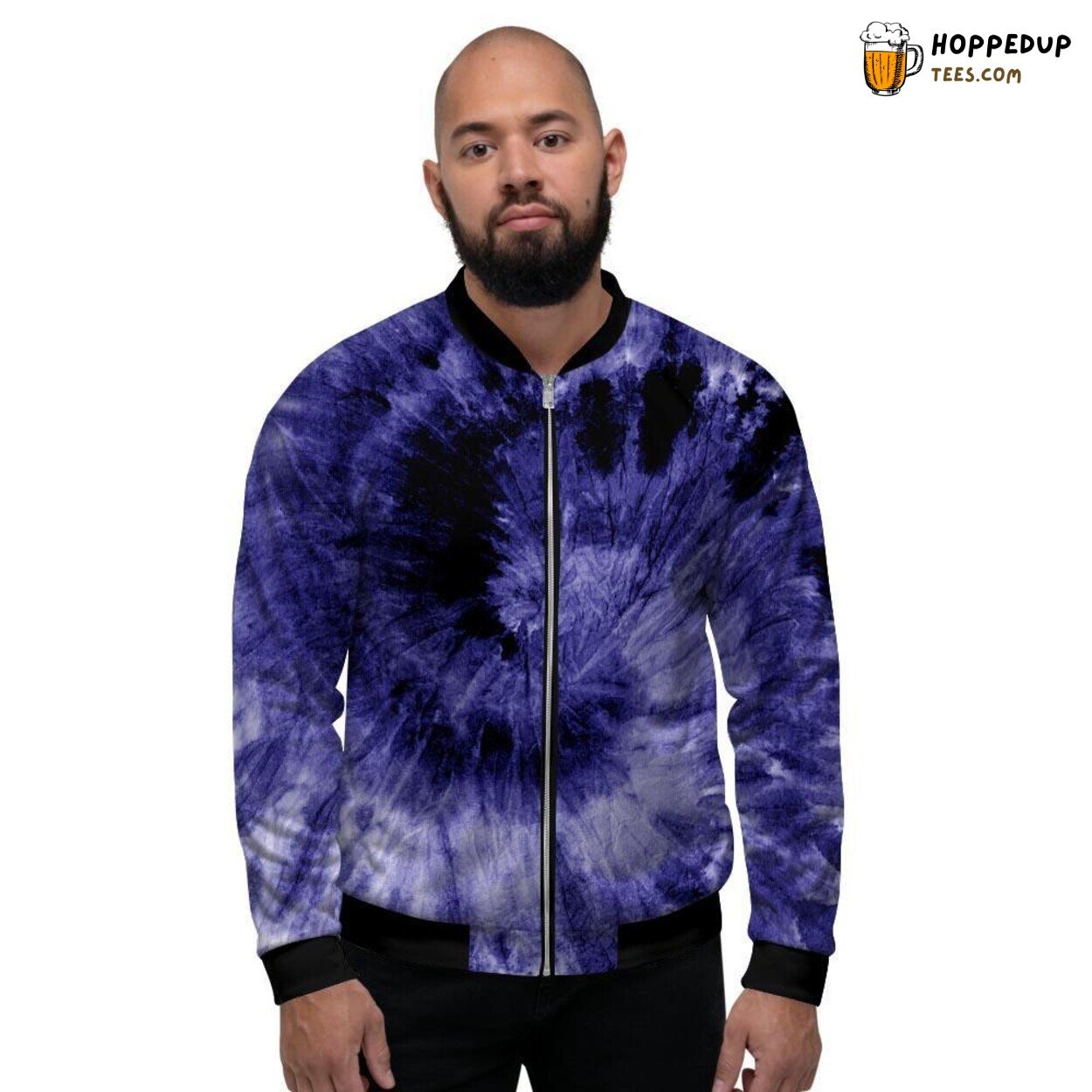 Vibrant Blue Color Tie Dye Men’s Bomber Jacket Swirl Design Artistic Fashion Vibrant Blue Color Tie Dye Men’s Bomber Jacket Swirl Design Artistic Fashion