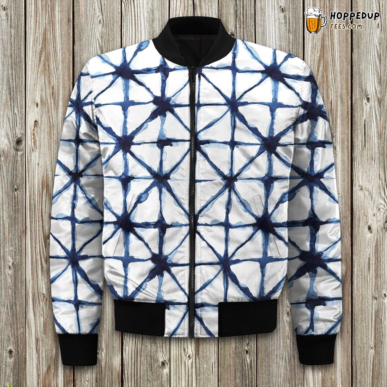Vibrant Tie Dye Design Winter Bomber Jacket Bohemian Elegance Collection