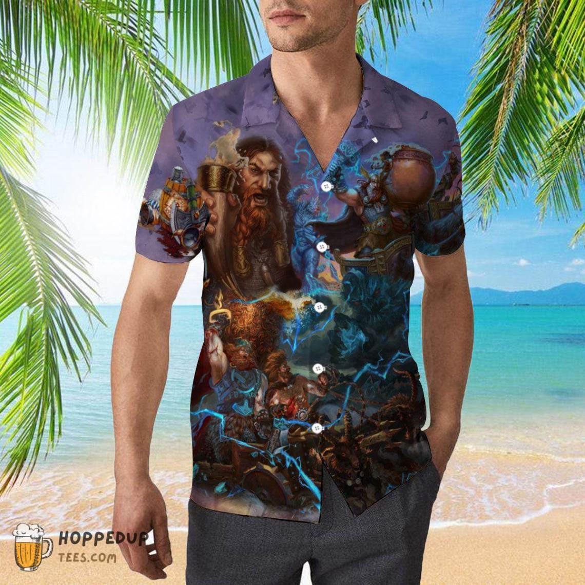 Viking Beer Aloha Shirt Embodied with Norse-Inspired Lager Symbolism