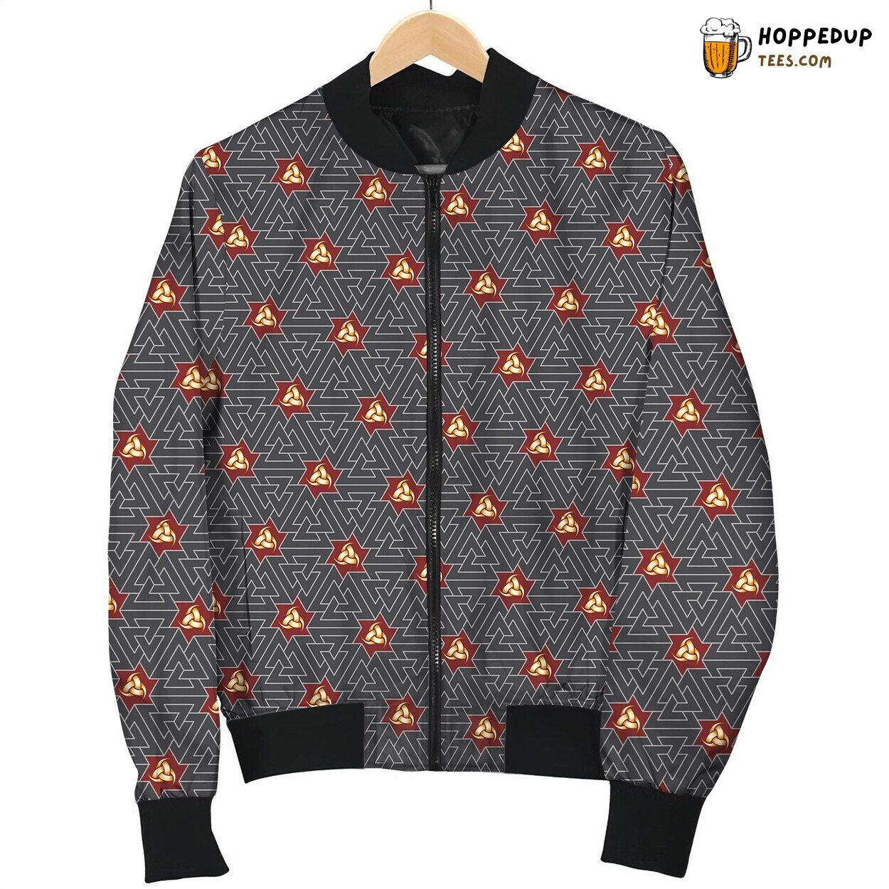 Viking Knot Pattern Bomber Jacket