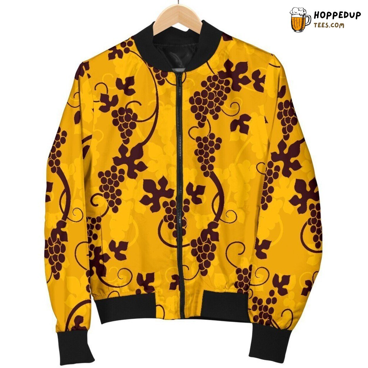 Vineyard Grape Wine Elegance Men’s Bomber Jacket Celebration Art Design Tribute