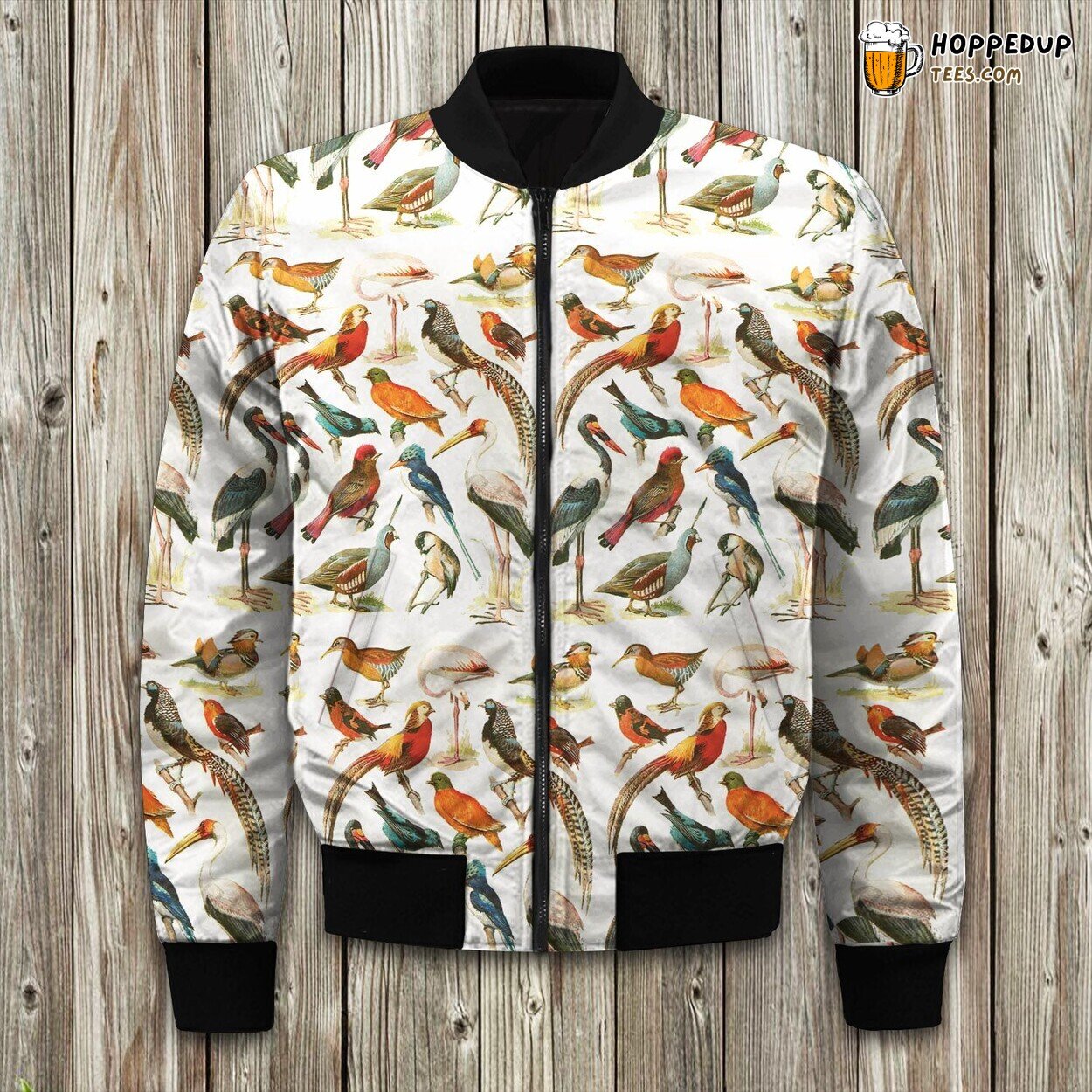 Vintage Antique Birds Bomber Jacket