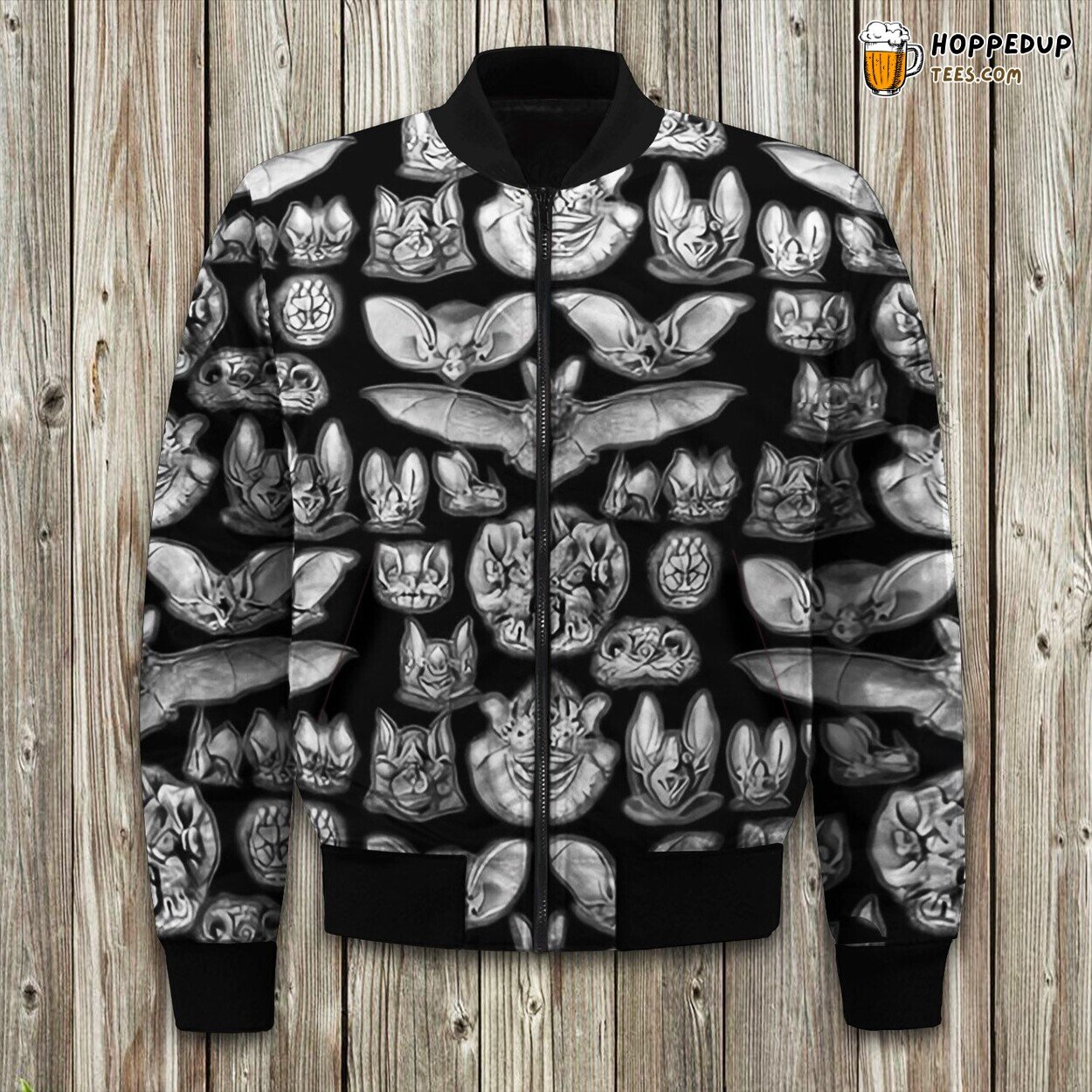 Vintage Bat Illustrations Bomber Jacket