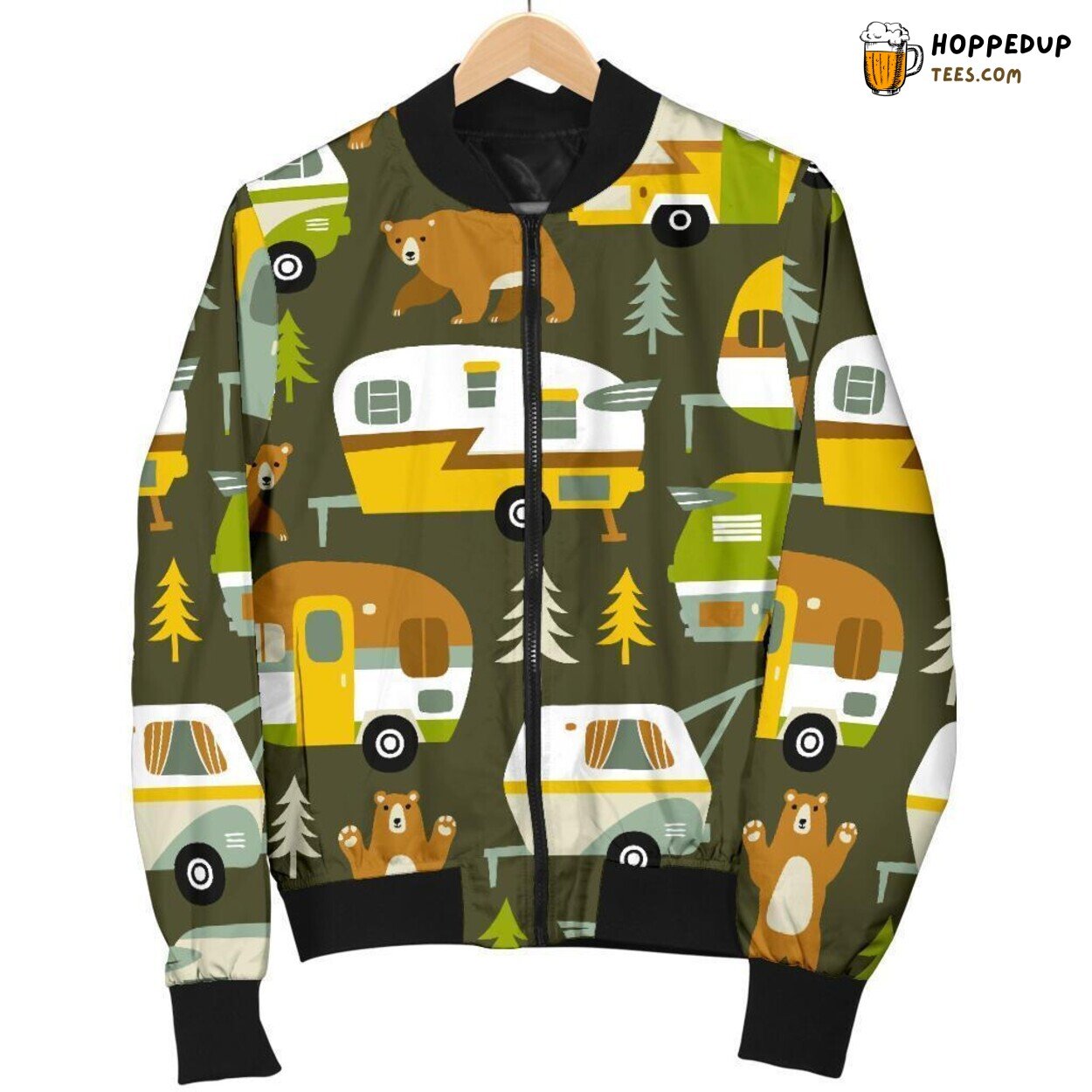 Vintage Camper Van Journey Men’s Bomber Jacket Unique Pattern Essence Art Vintage Camper Van Journey Men’s Bomber Jacket Unique Pattern Essence Art