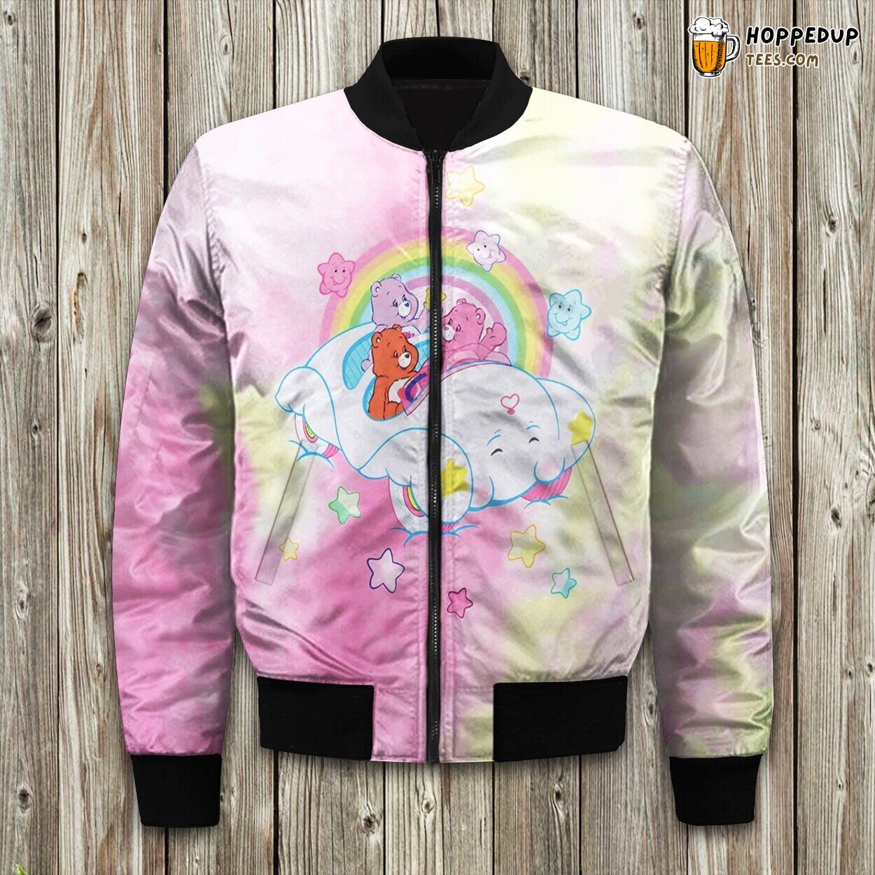 Vintage Care Bears Cloud Car Bomber Jacket