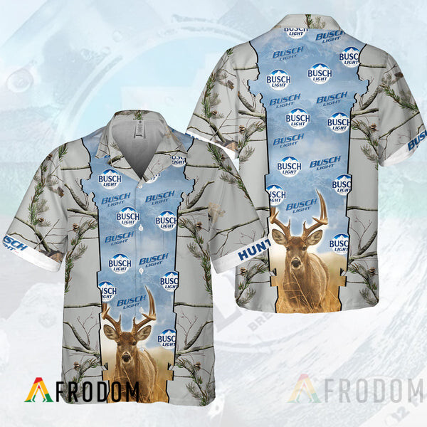 Vintage Deer Hunting Busch Light Hawaii Shirt HU