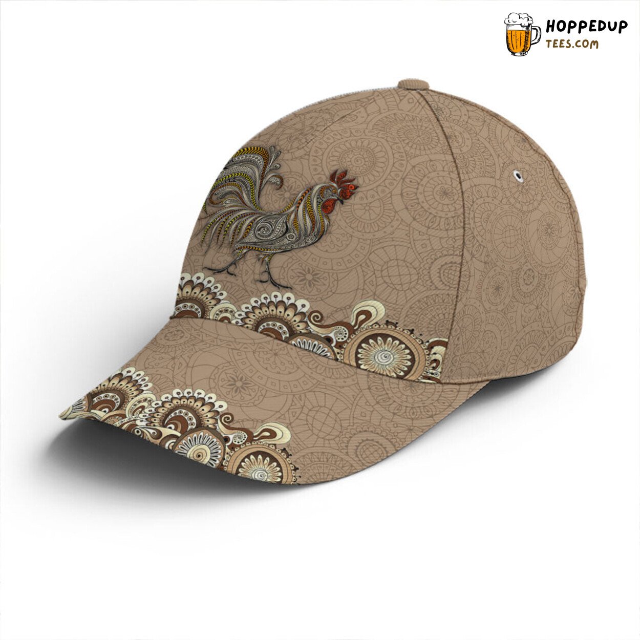 Vintage Floral Inspired Rooster Chicken Unique Baseball Cap Vintage Floral Inspired Rooster Chicken Unique Baseball Cap