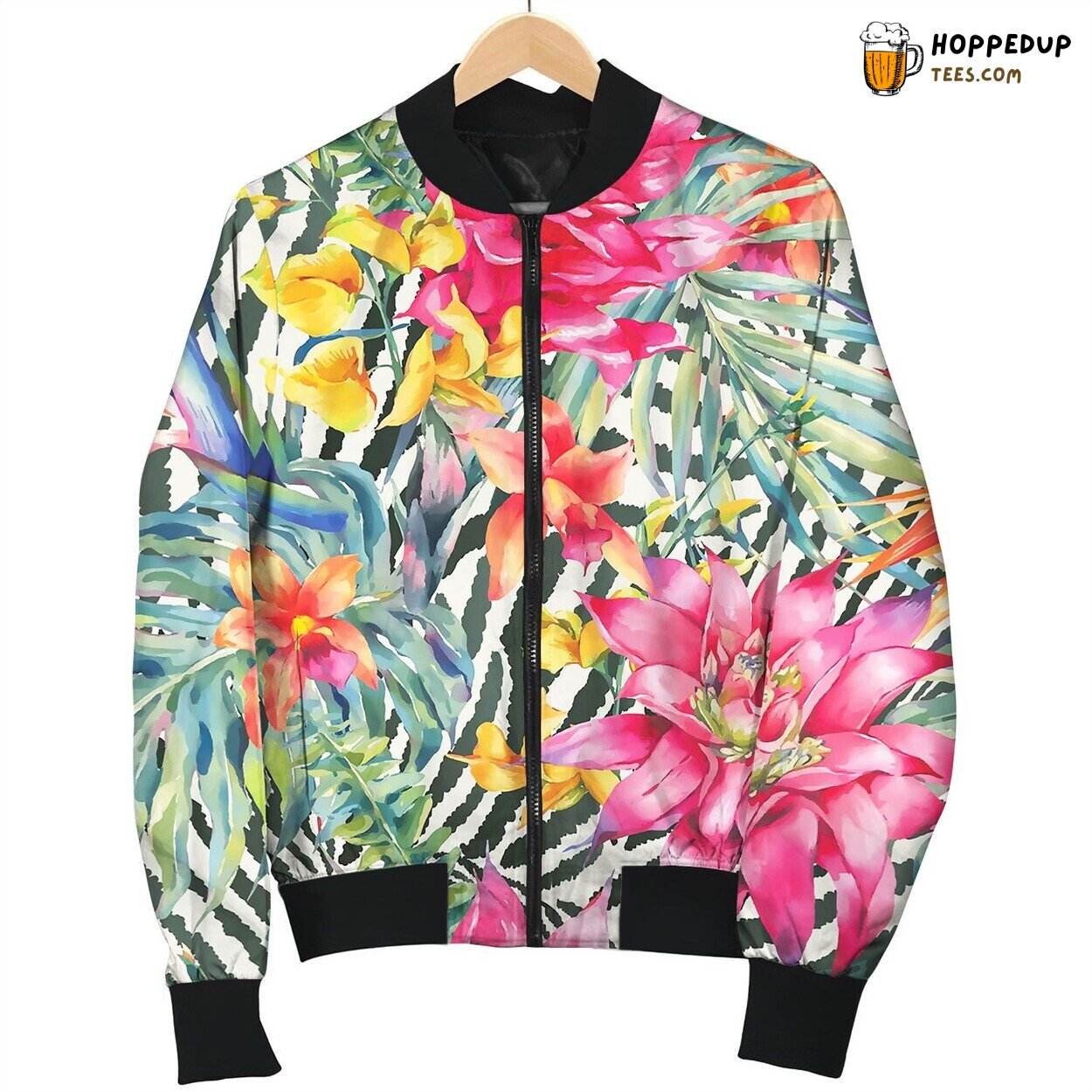 Vintage Floral Tropical Bomber Jacket