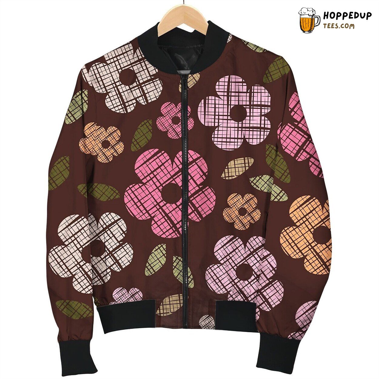Vintage Flower Pattern Bomber Jacket