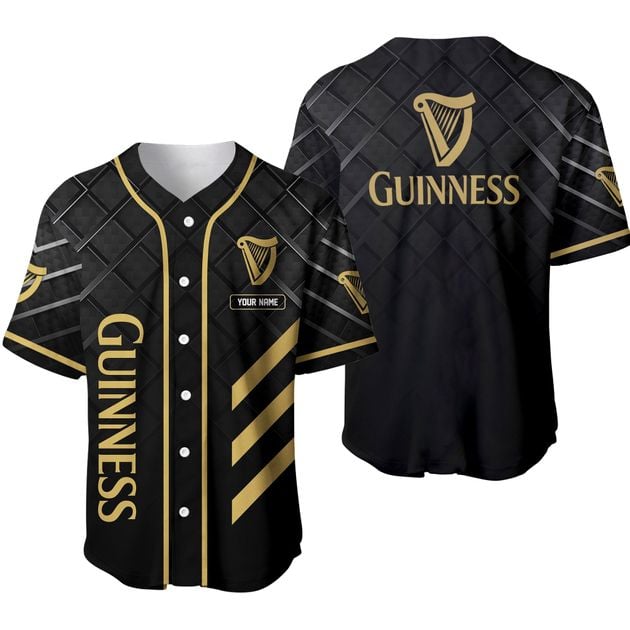 Vintage Guinness Beer Themed Baseball Jersey Shirt HU