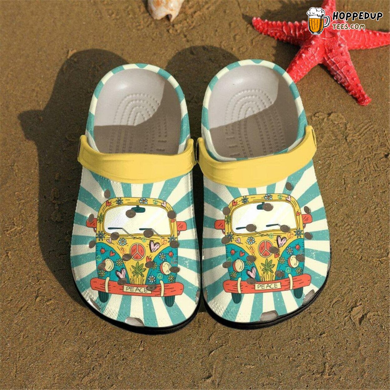 Vintage Hippie Van Fan Gift Classic Water Comfortable Rubber Clogs