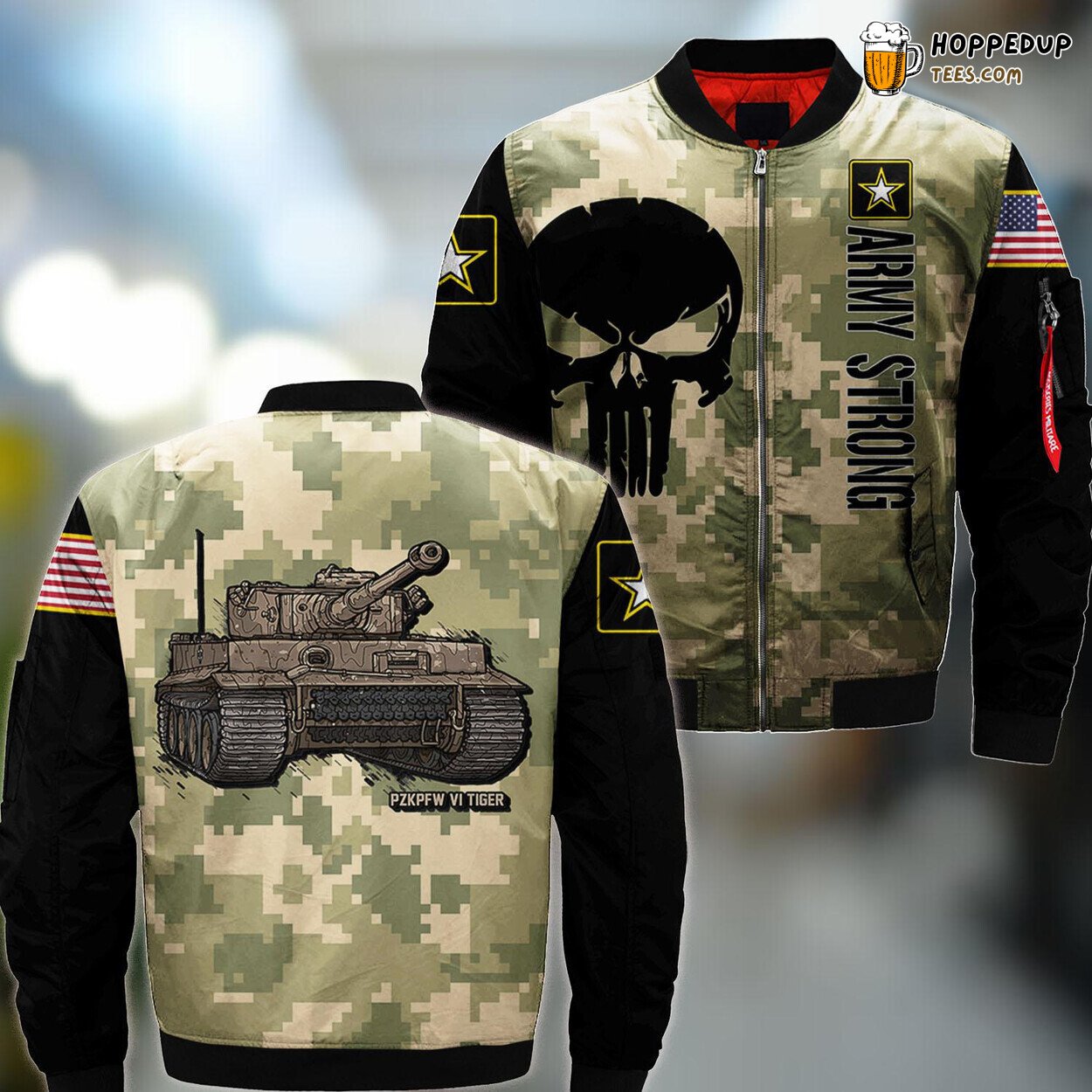 Vintage Inspired Tiger Tank WWII Army Bomber Jacket – A Historic Tribute
