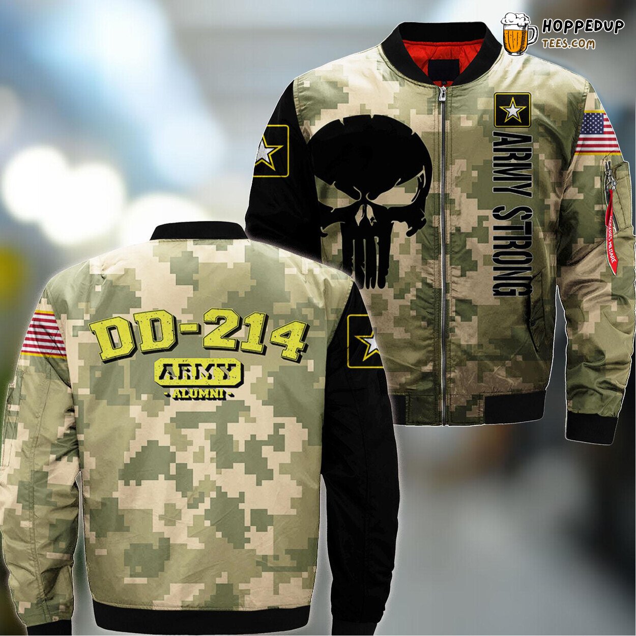 Vintage Military DD US Army Alumni Proud Member Bomber Jacket