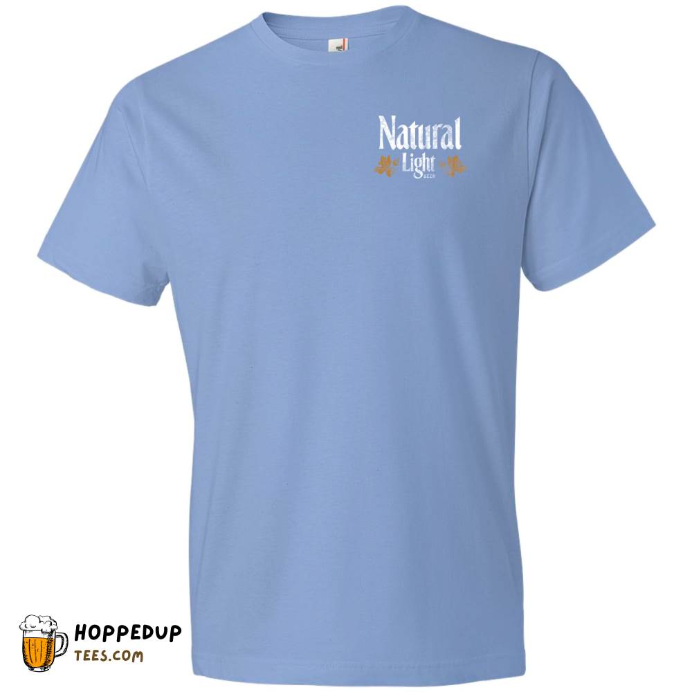 Vintage Natural Light Beer 2-Sided Light Blue Tee HU