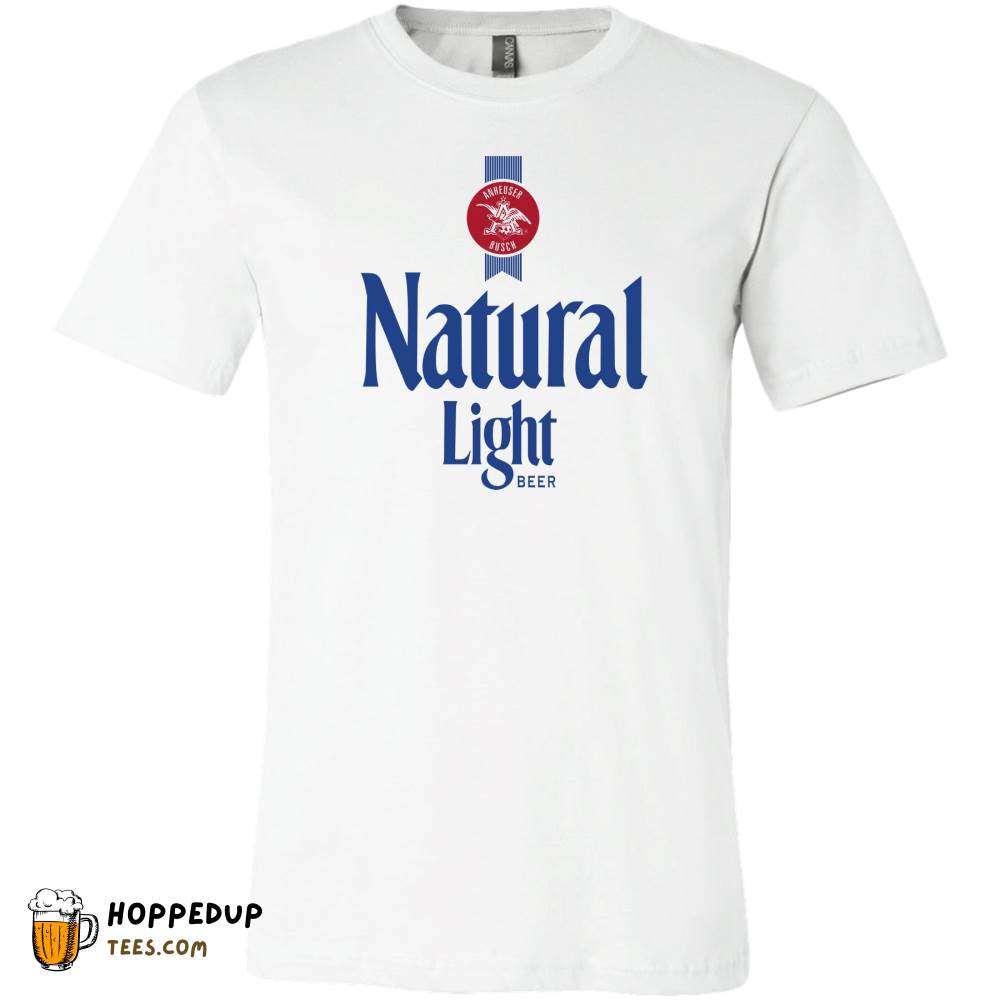Vintage Natural Light Beer Ribbon White Tee HU