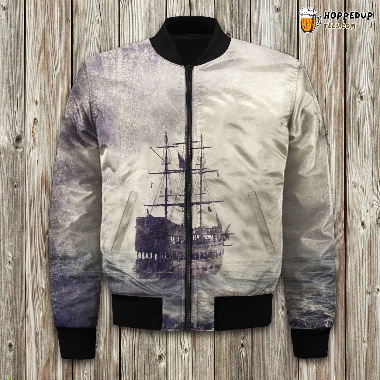 Vintage Nautical Ship Bomber Jacket