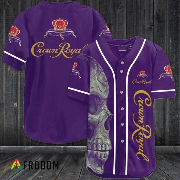Vintage Purple Skull Crown Royal Baseball Jersey HU
