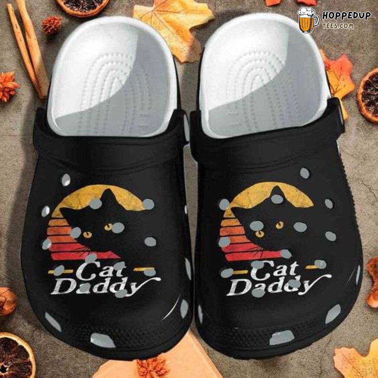 Vintage Retro Cat Daddy Themed Clogs Unique Pet Lover Stylish Footwear