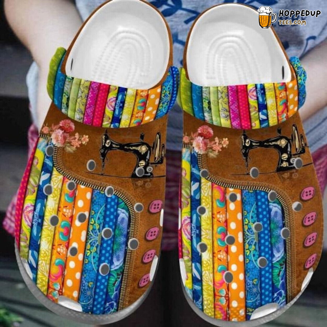Vintage Singer Sewing Machine Inspired Rubber Clog Footwear Unique Gift