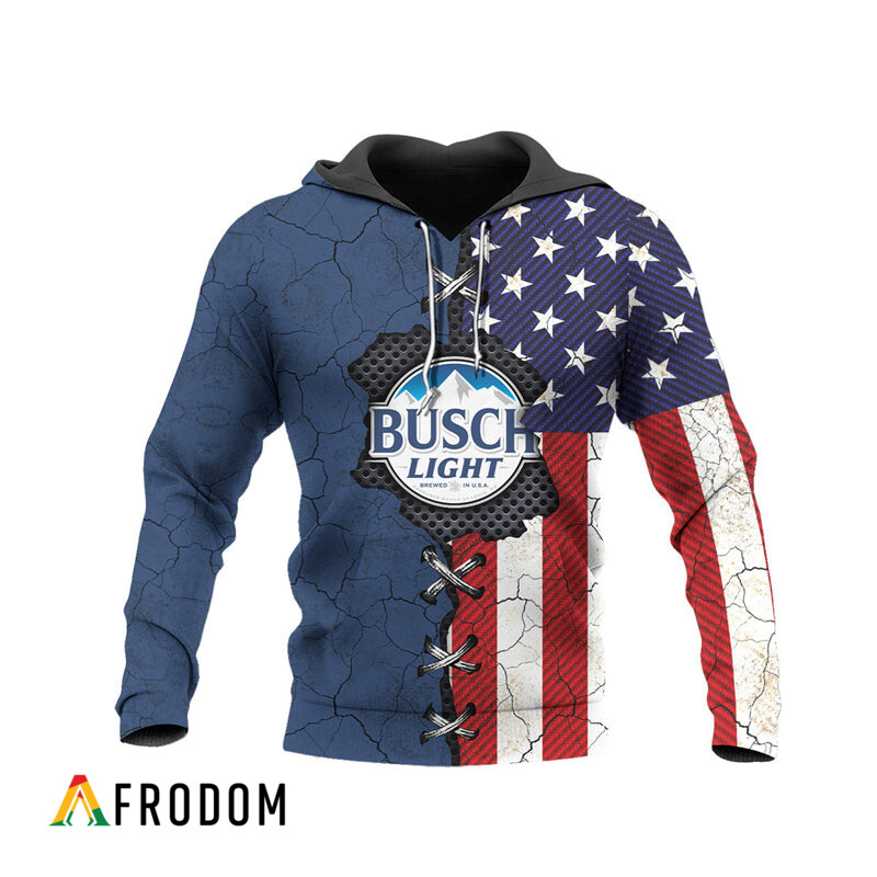 Vintage Skull Busch Light Hoodie HU